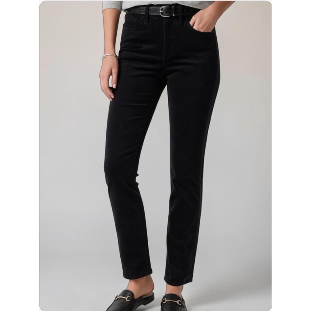 J.Crew Womens 28 NWT Black Corduroy High Rise Straight Leg Essential Pant BT006